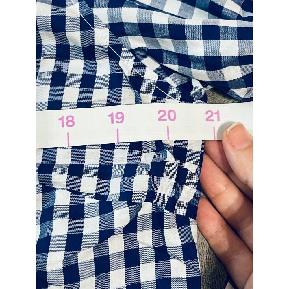 NWT UNTUCKit Cotton Navy Blue White Plaid Button Up Shirt Causal Country Belleza - Picture 5 of 6